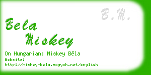bela miskey business card
