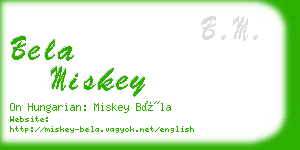 bela miskey business card